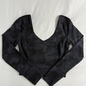 lululemon athletica Black Camo Long Sleeve Top